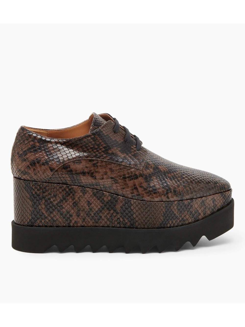 Stella McCartney Elyse Snake Platform Loafers Coffee Sz 7